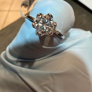 Elegant Silver Moissanite Solitaire Ring